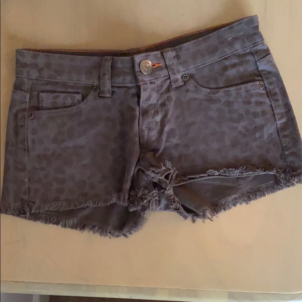 Leopard jean shorts